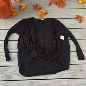 14th and Union Nordstrom Woman’s Black Long Sleeve Cocoon Slouchy Top Size Large